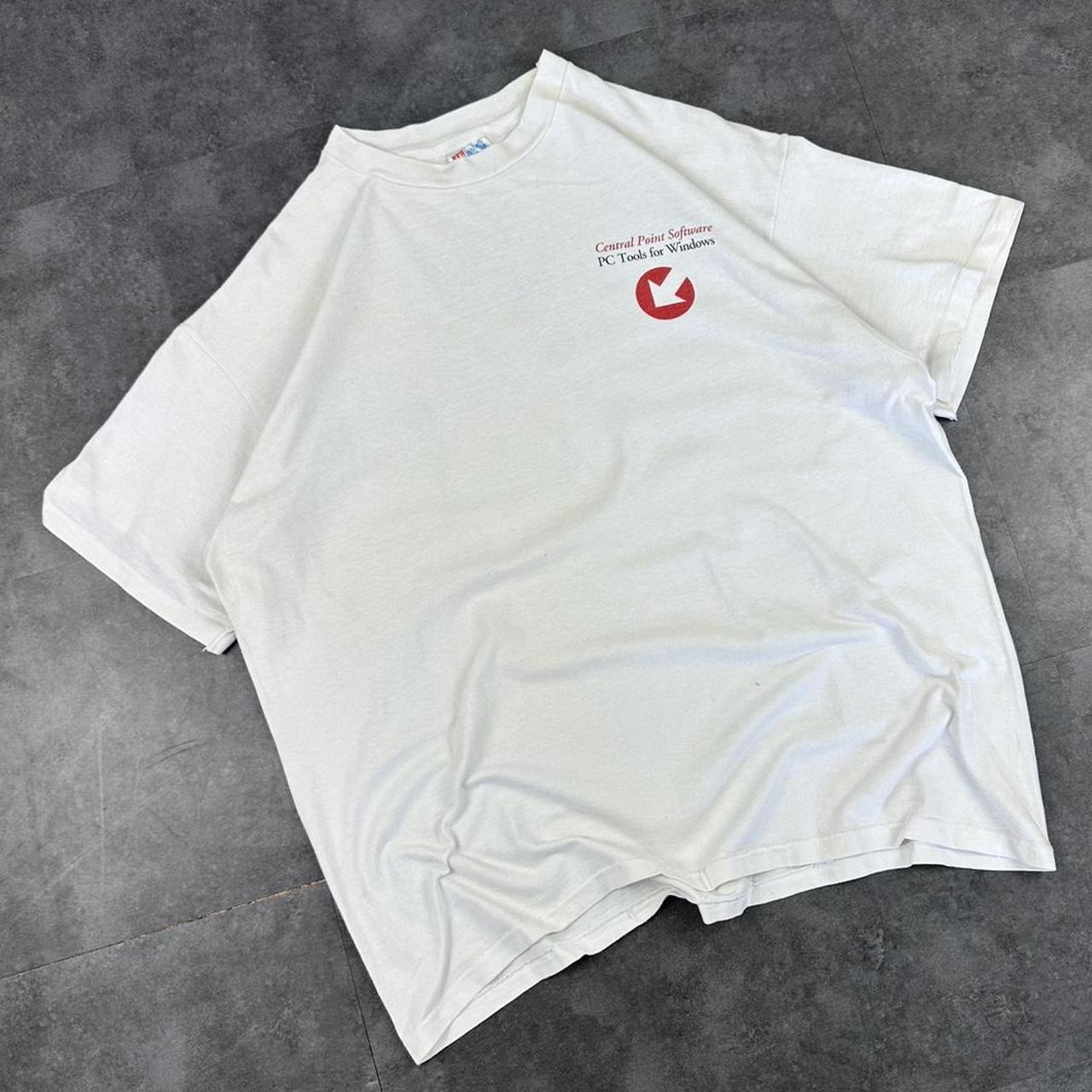 Hanes Beefy T 2000s cotton central point software graphic print spellout T shirt