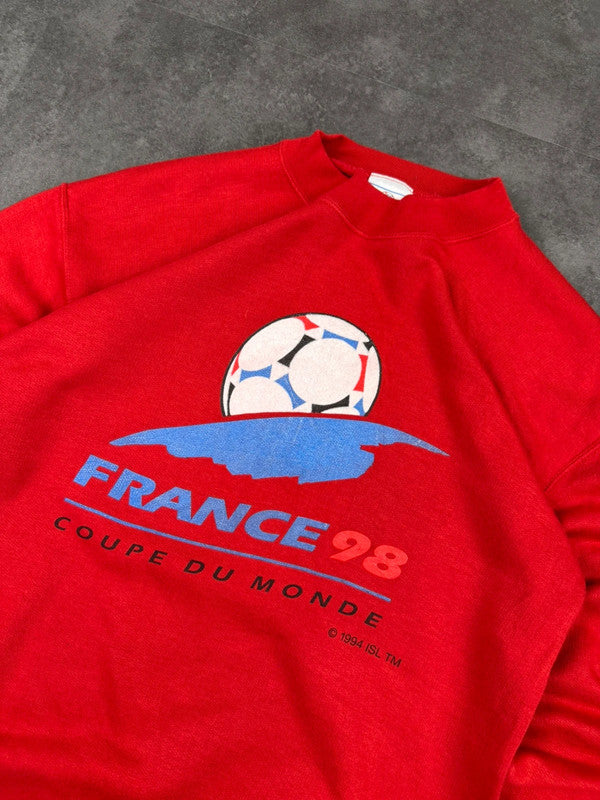 Rare Vintage France 98 World Cup Football Print Sweatshirt