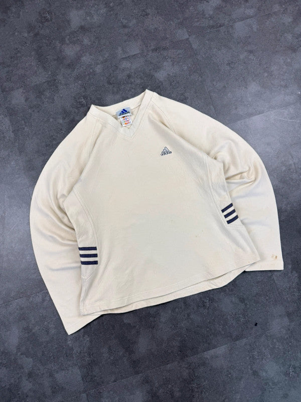 Adidas 90s Embroidered Sweatshirt Mini Logo retro y2k sportswear Cream