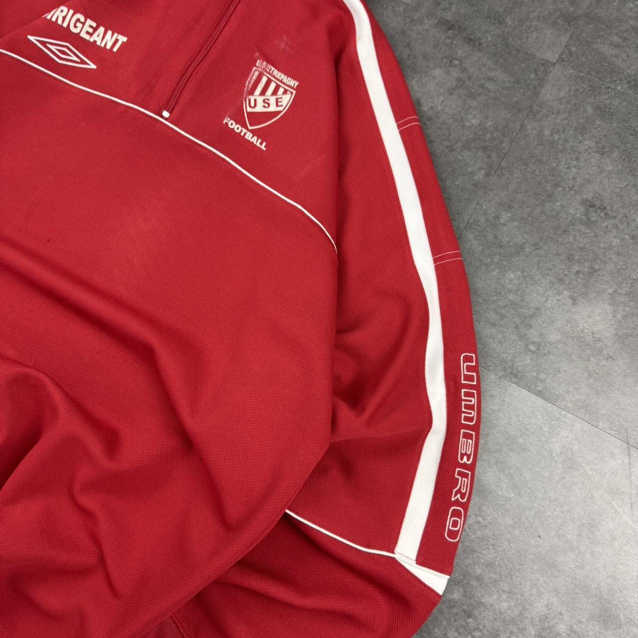 Vintage Umbro 2000s British sportwear big Logo classic embroidered 1/4 football sweatshirt