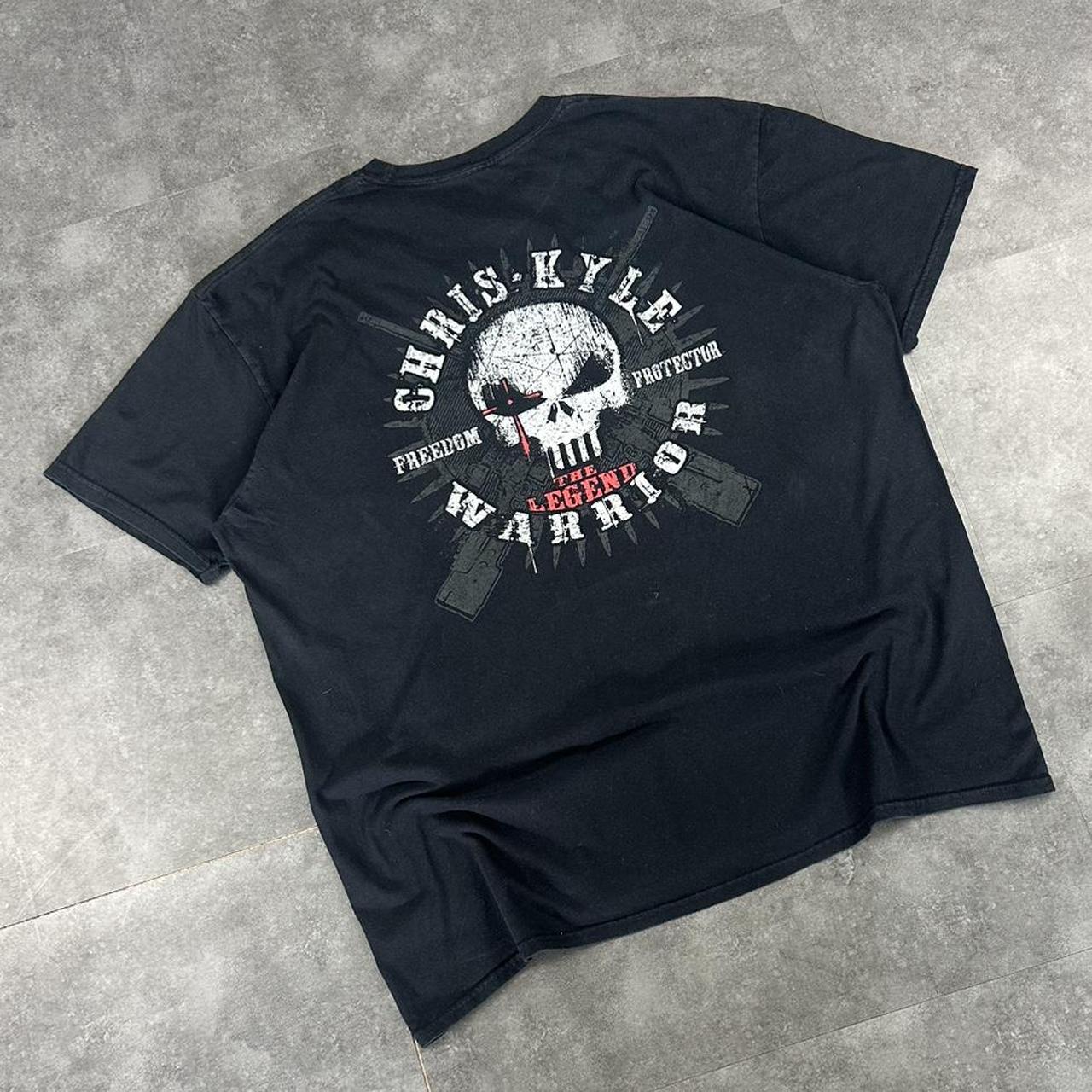 Chris Kyle T Y2K 90s print graphic Skull logo T shirt