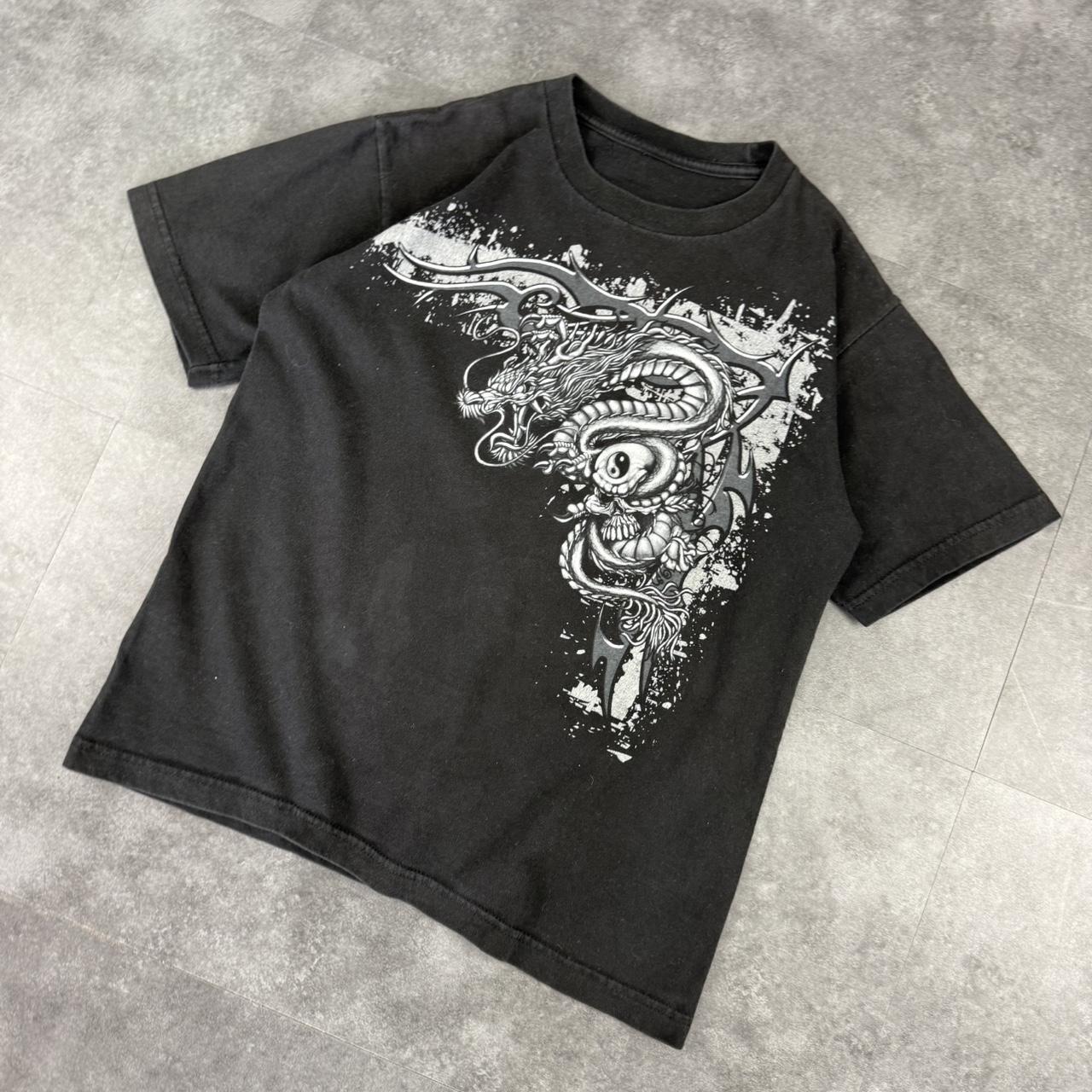 Women’s 2000s Dragon gothic Print Logo graphic T shirt