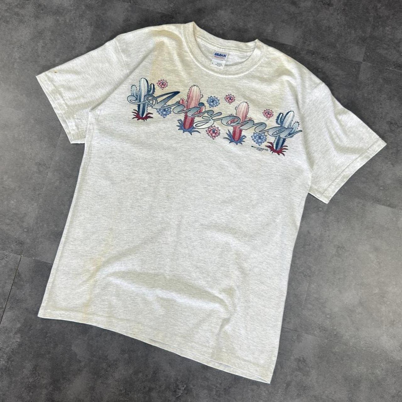 Gildan T 2000s Y2K logo Arizona cactus print design
