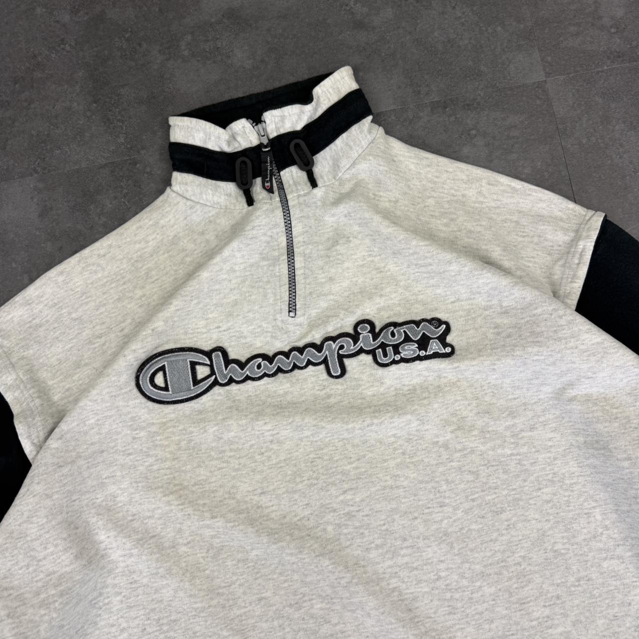 Champion 2000s vintage Spellout big logo 1/4 zip Sweatshirt