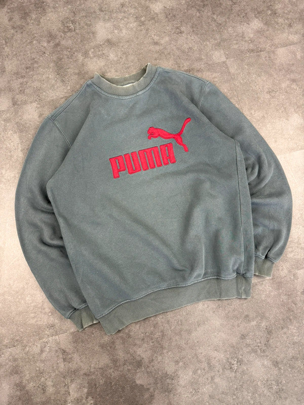 Puma Vintage 90s Embroidered Spellout Sweatshirt Y2k Sportswear