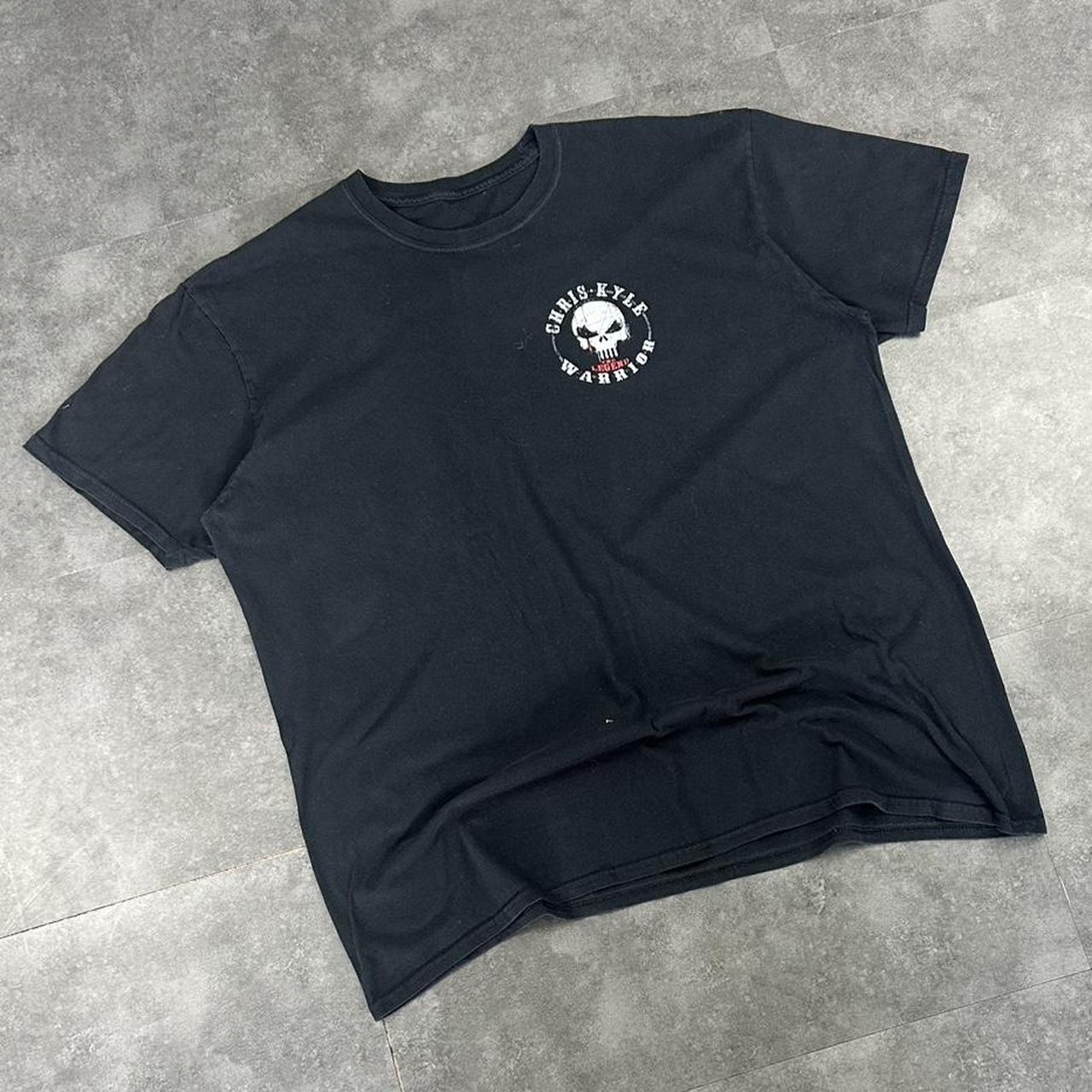 Chris Kyle T Y2K 90s print graphic Skull logo T shirt