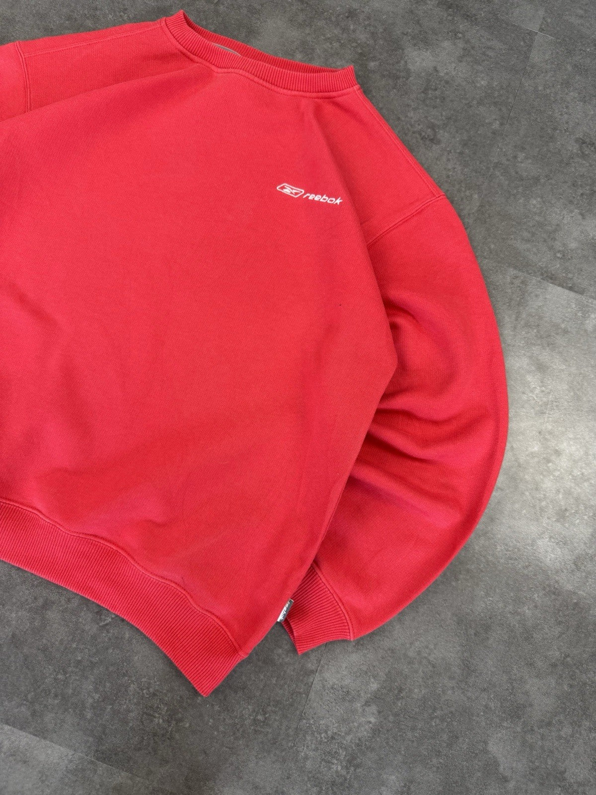 Reebok Vintage Sweatshirt 90s Y2k Embroidered Logo Red Men's Size S
