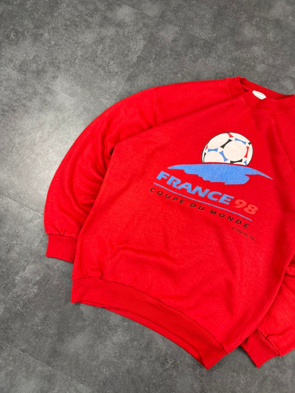 Rare Vintage France 98 World Cup Football Print Sweatshirt