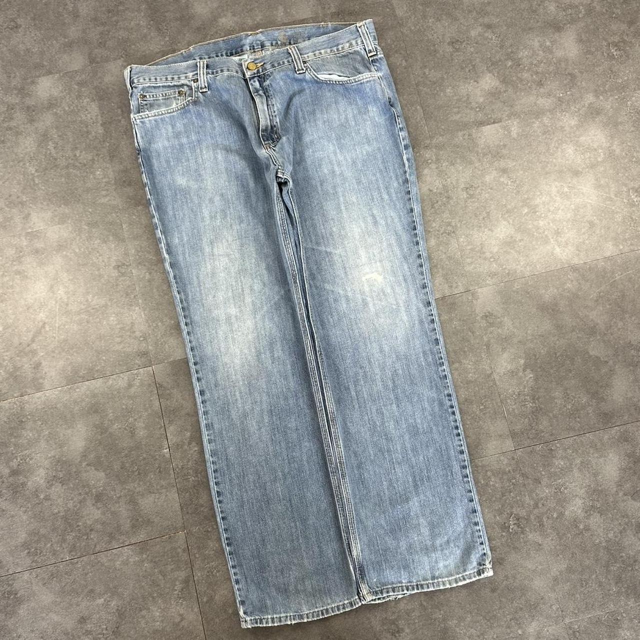 Carhartt 2000s dungaree workwear comfort fit denim cargo trousers