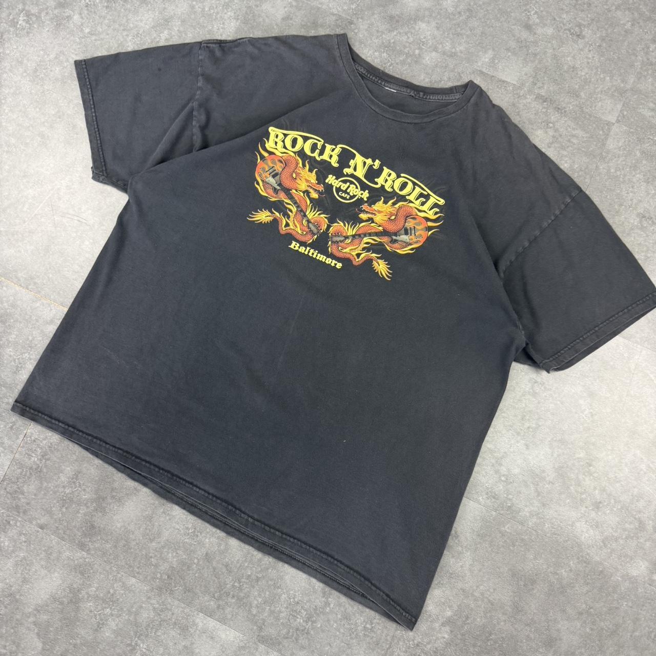 Hard Rock Cafe 2000s Baltimore dragon Y2K logo print graphic T shirt
