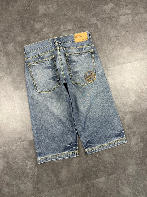 2000s HipHop Vintage Embroidered Denim Shorts Jorts y2k 90s