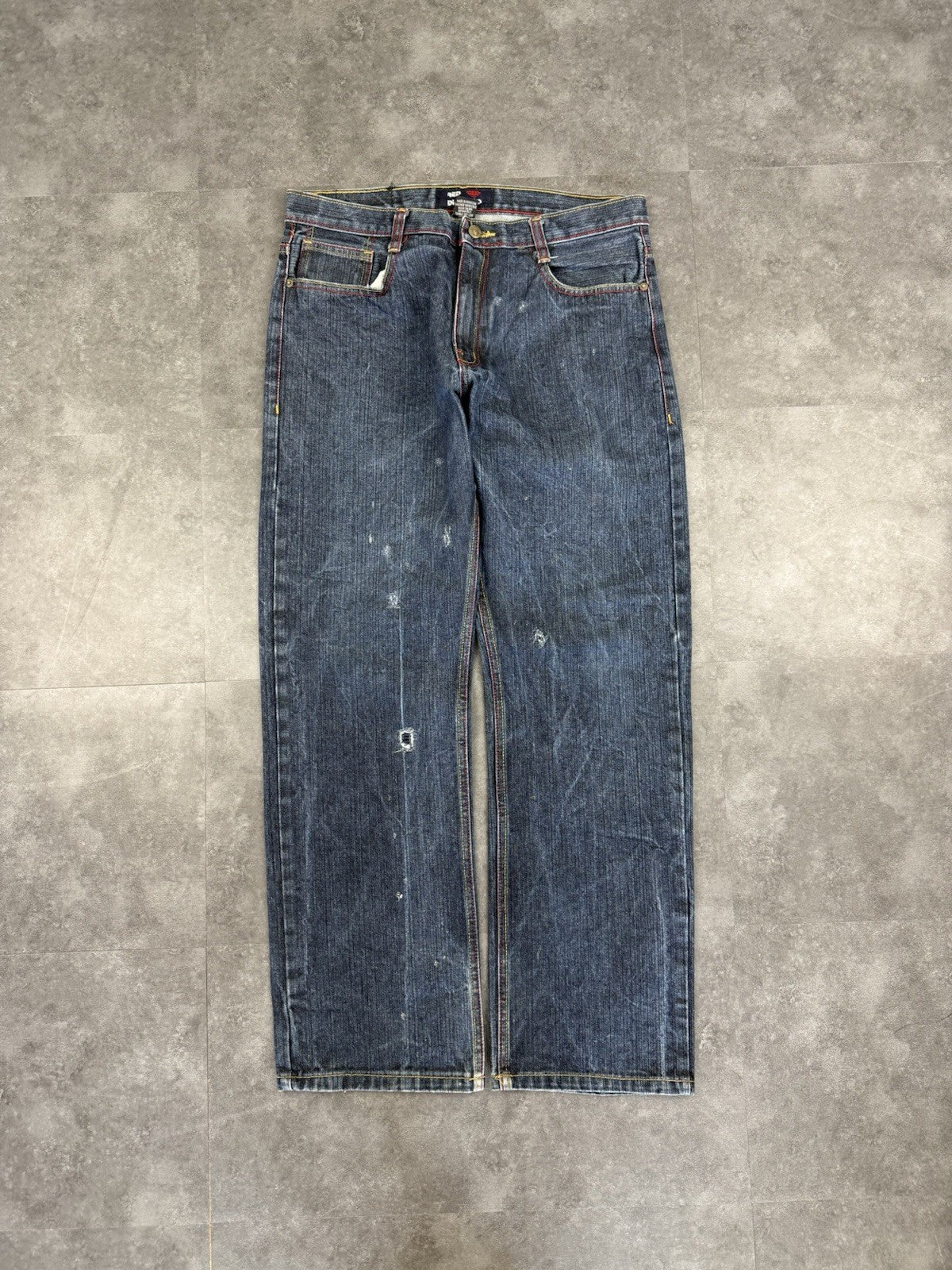 Red Diamond 2000s Hip Hop Grunge Baggy Jeans 90s Y2K Vintage Skate Jeans 36W 32L