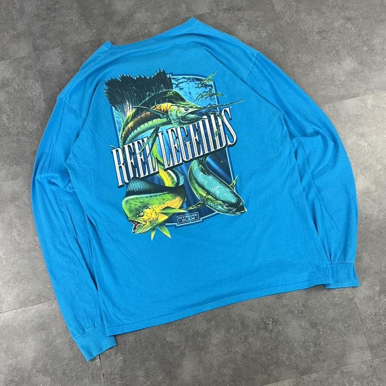 Reel legends 90s printed fishing graphic logo T shirt