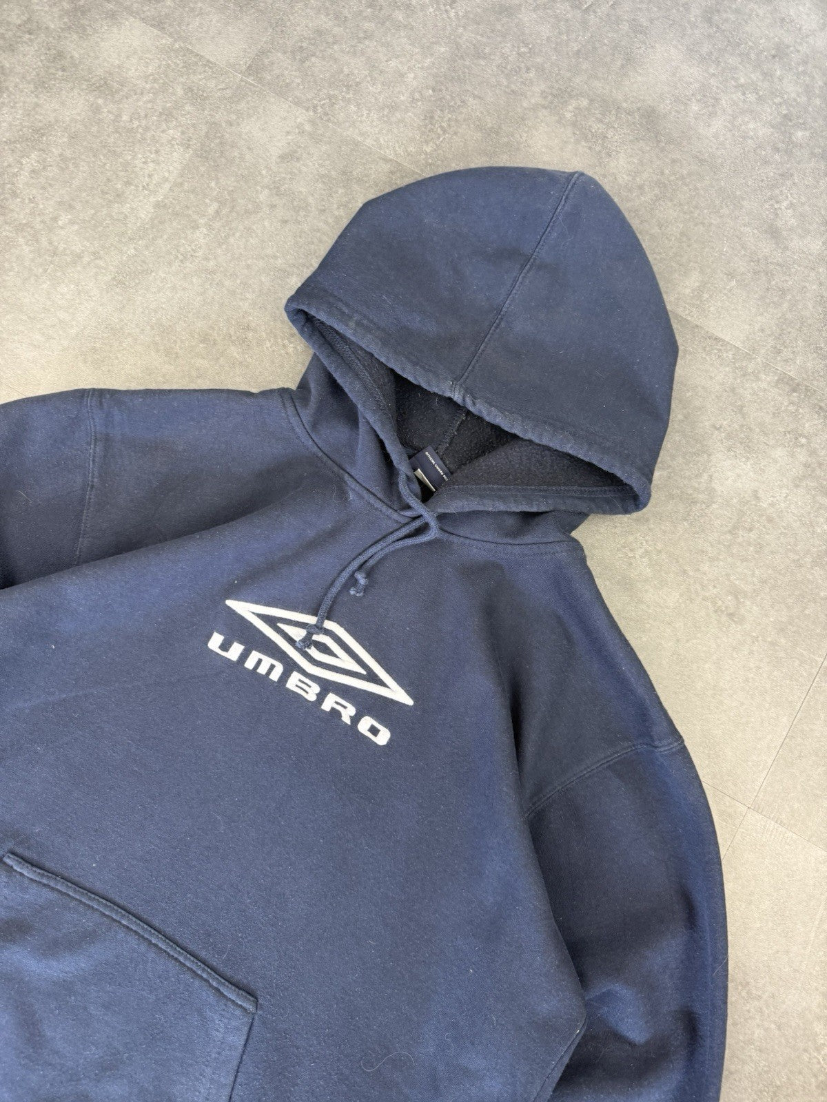 Umbro 2000s hoodie Vintage Navy Embroidered Logo Cotton Y2k 90s Mens L