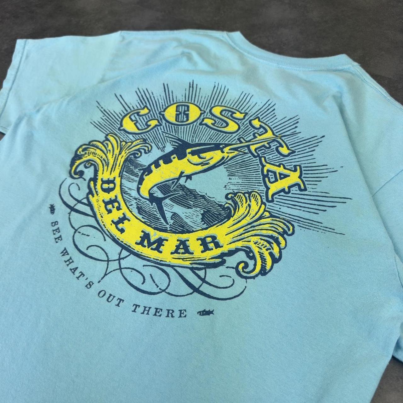 Costa Del Mar T 2000s Y2K logo print design