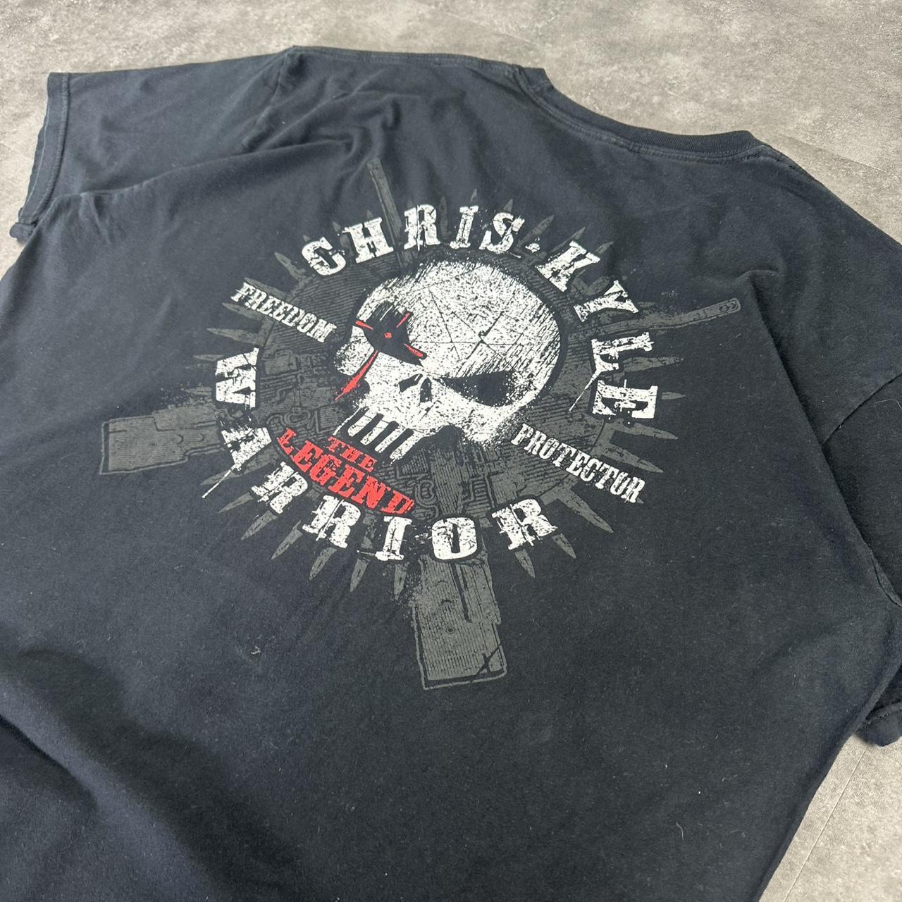 Chris Kyle T Y2K 90s print graphic Skull logo T shirt