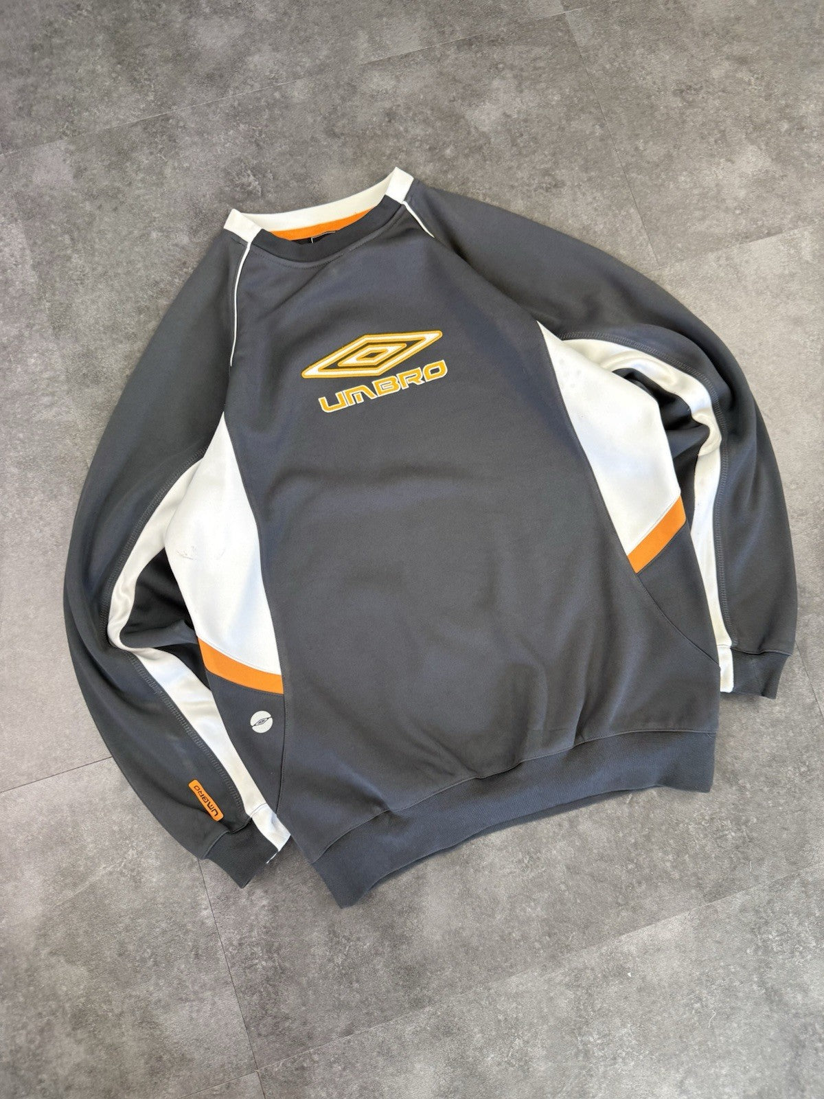 Umbro Vintage Spellout 2 Tone Training Sweatshirt 90s Sportswear Football Size S