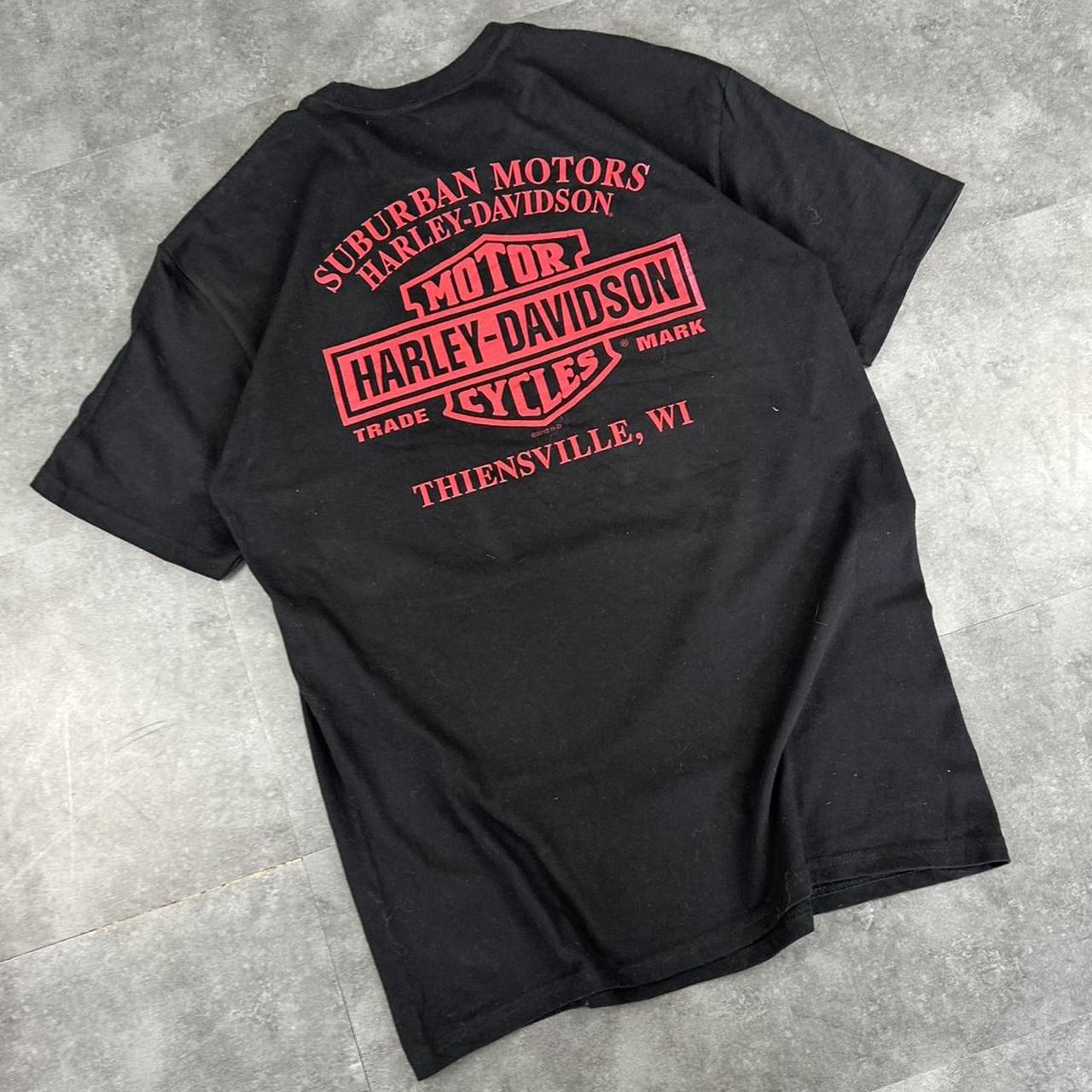 Harley Davidson 2000s biker motorcycle logo Spellout graphic T shirt