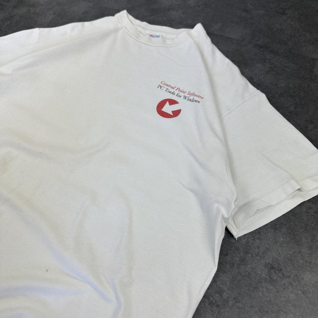 Hanes Beefy T 2000s cotton central point software graphic print spellout T shirt
