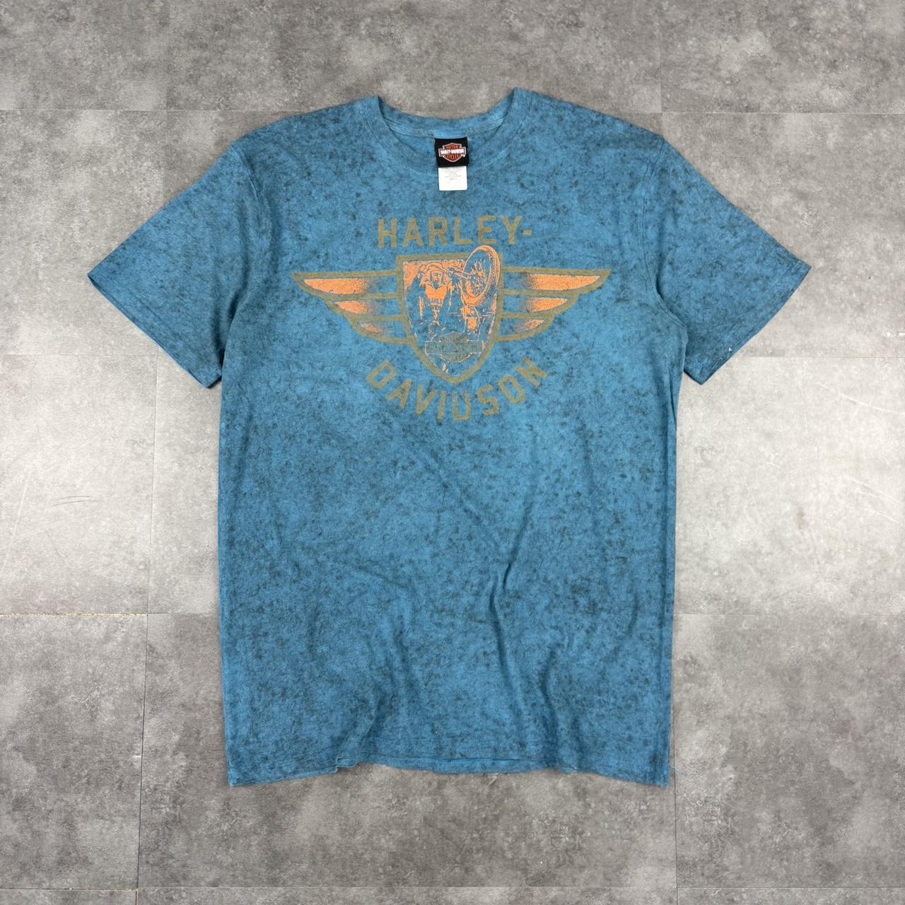 Harley Davidson 2000s biker motorcycle logo Spellout graphic T shirt