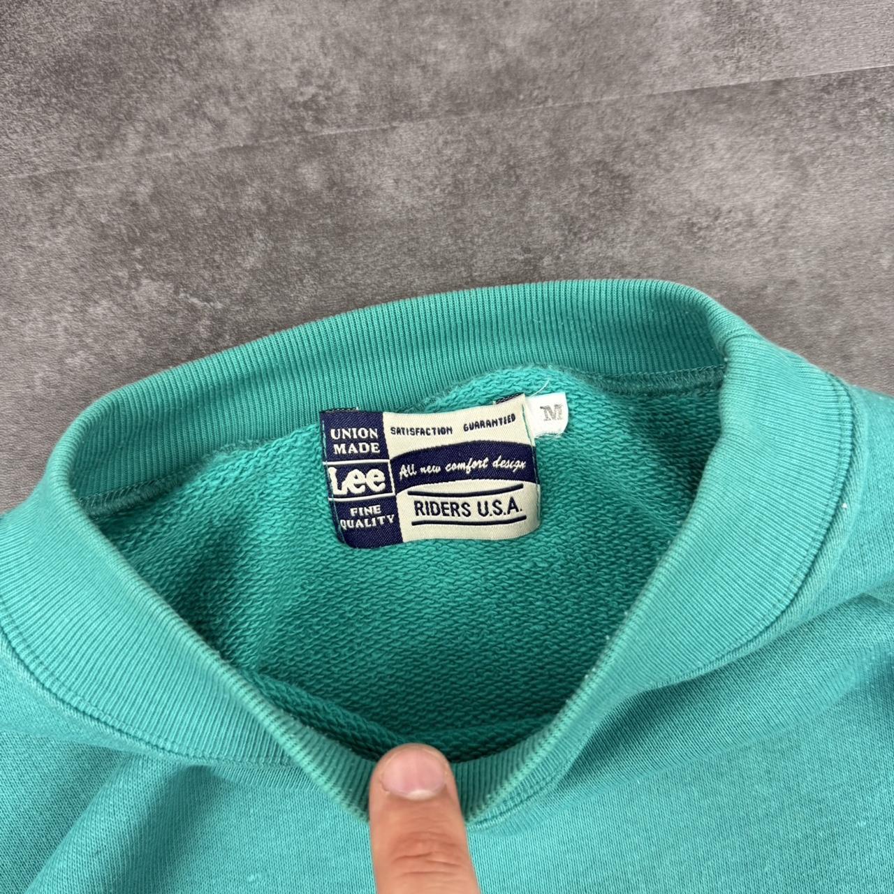 Vintage 2000s Lee Rider Turquoise Embroidered spellout Sweatshirt