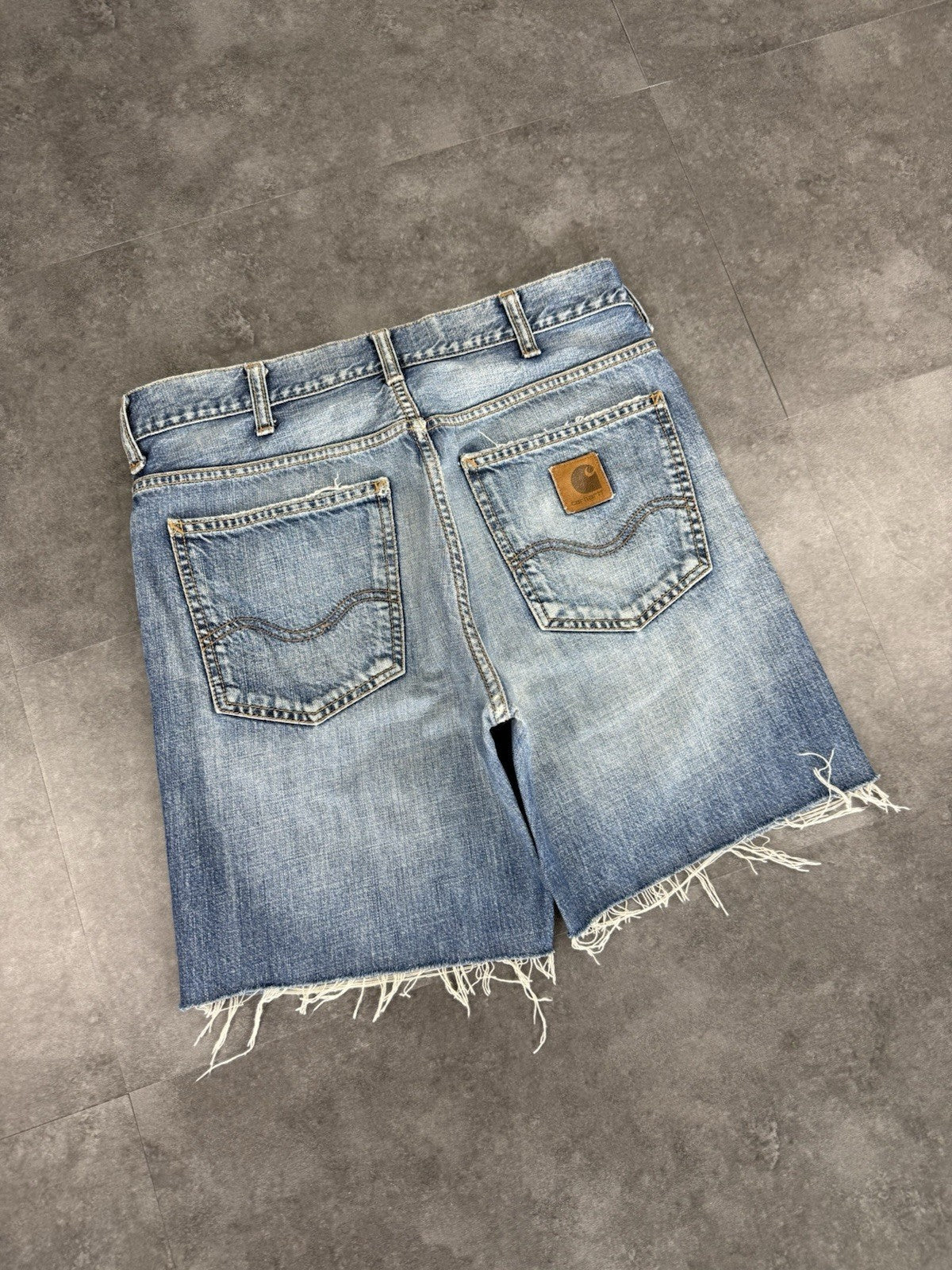 Carhartt Y2K Carpenter Jean Shorts Jorts Vintage Denim 30W Mens Workwear 90s