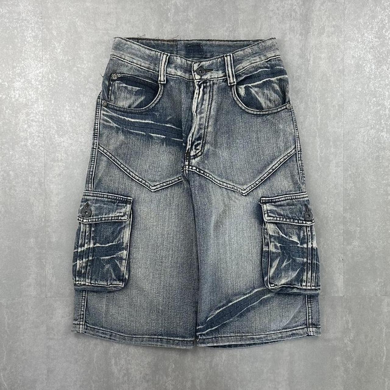 Japanese style 2000s spellout carpenter style jorts