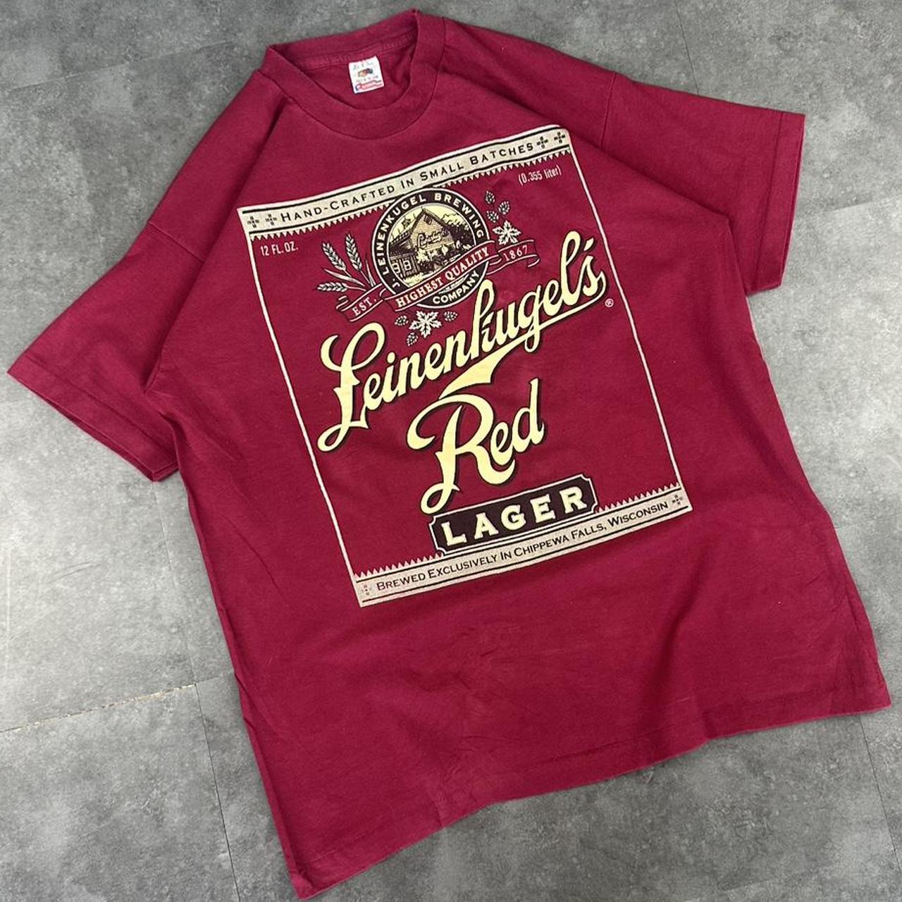 Fruit Of The Loom 2000s Print graphic German Lager logo T shirt