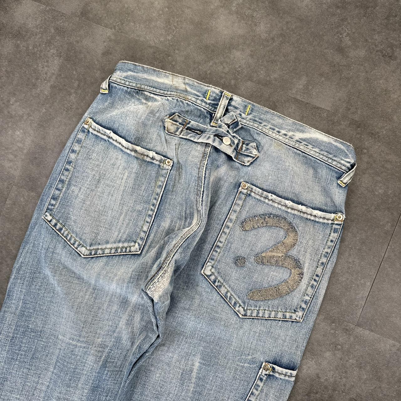 Japanese style hiphop 2000s embroidered jeans