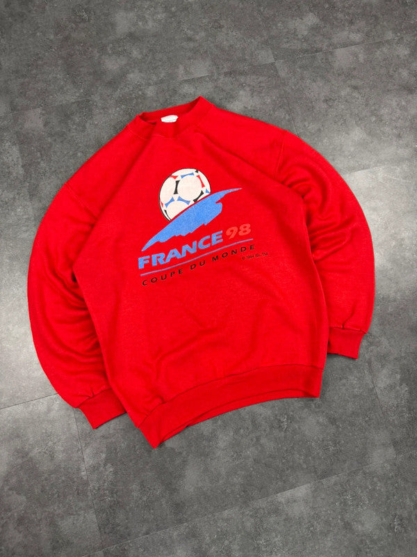 Rare Vintage France 98 World Cup Football Print Sweatshirt
