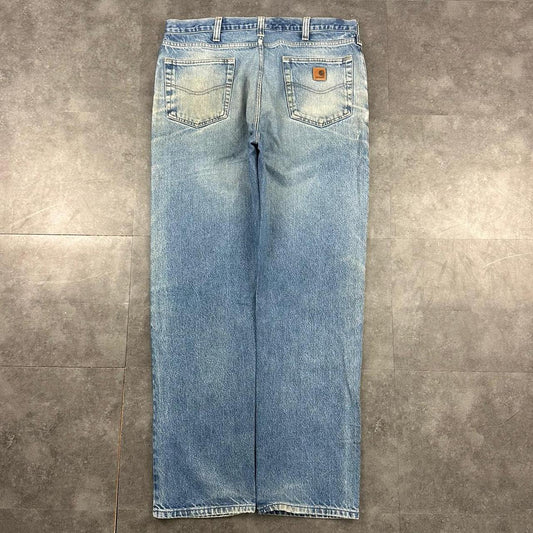 Carhartt 2000s dungaree workwear comfort fit denim cargo trousers