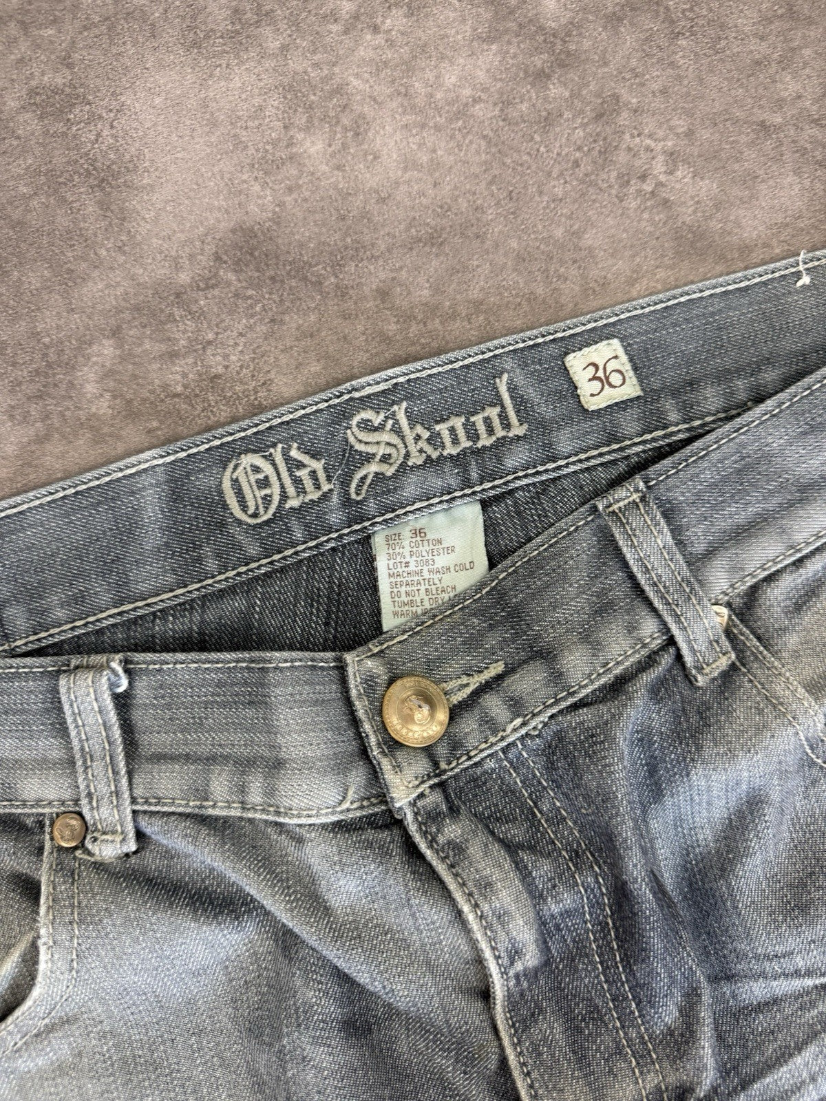 Old Skool 2000s Hip Hop Grunge Baggy Jeans 90s Y2K Vintage Skate Jeans 36W