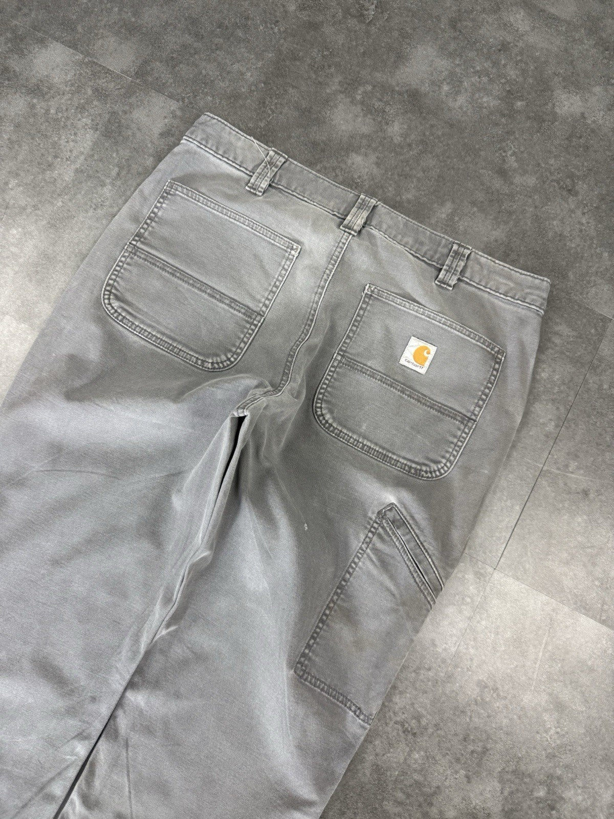 Vintage Carhartt Workwear Trousers Y2k 90s Cargo Pant Size 35w 30L Grey Mens