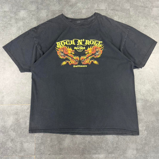 Hard Rock Cafe 2000s Baltimore dragon Y2K logo print graphic T shirt