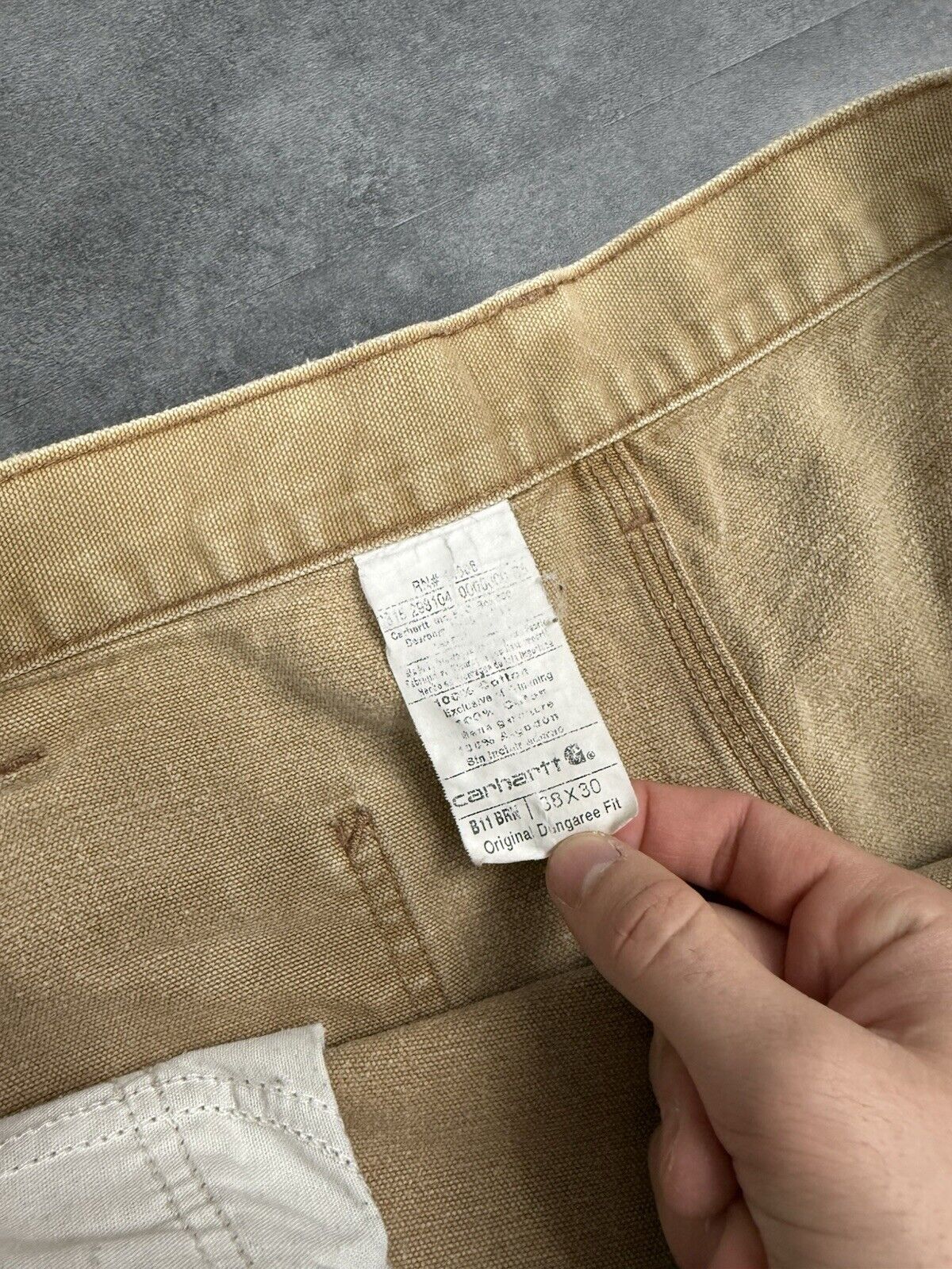 Vintage Carhartt Tan Brown Heavy Carpenter Baggy Trousers 38x30