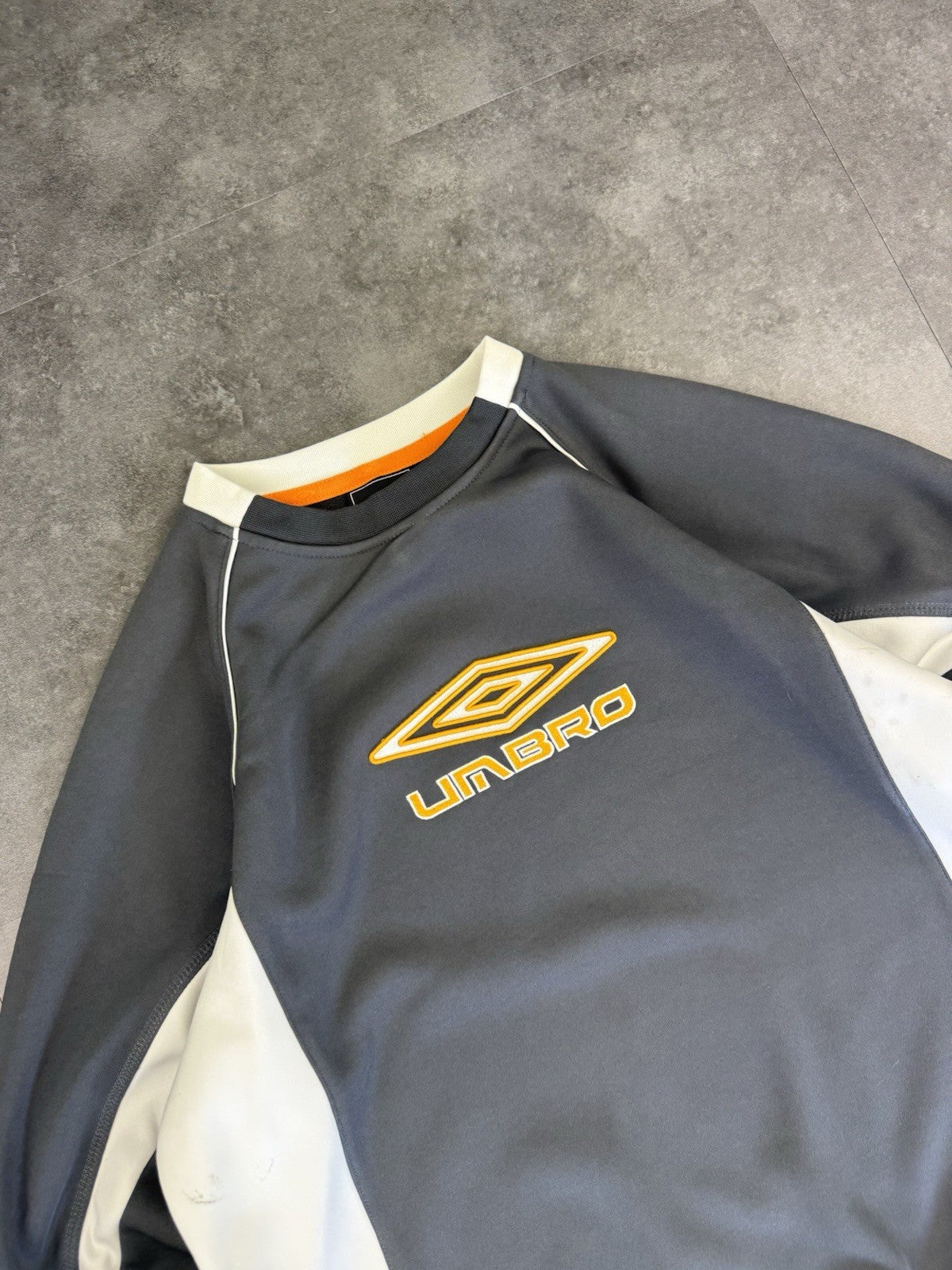 Umbro Vintage Spellout 2 Tone Training Sweatshirt 90s Sportswear Football Size S
