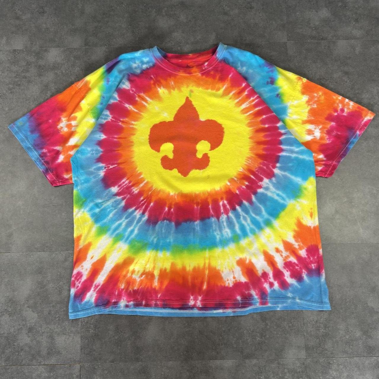 Boy Scouts of America T 2000s Y2K logo print Tie Dye design