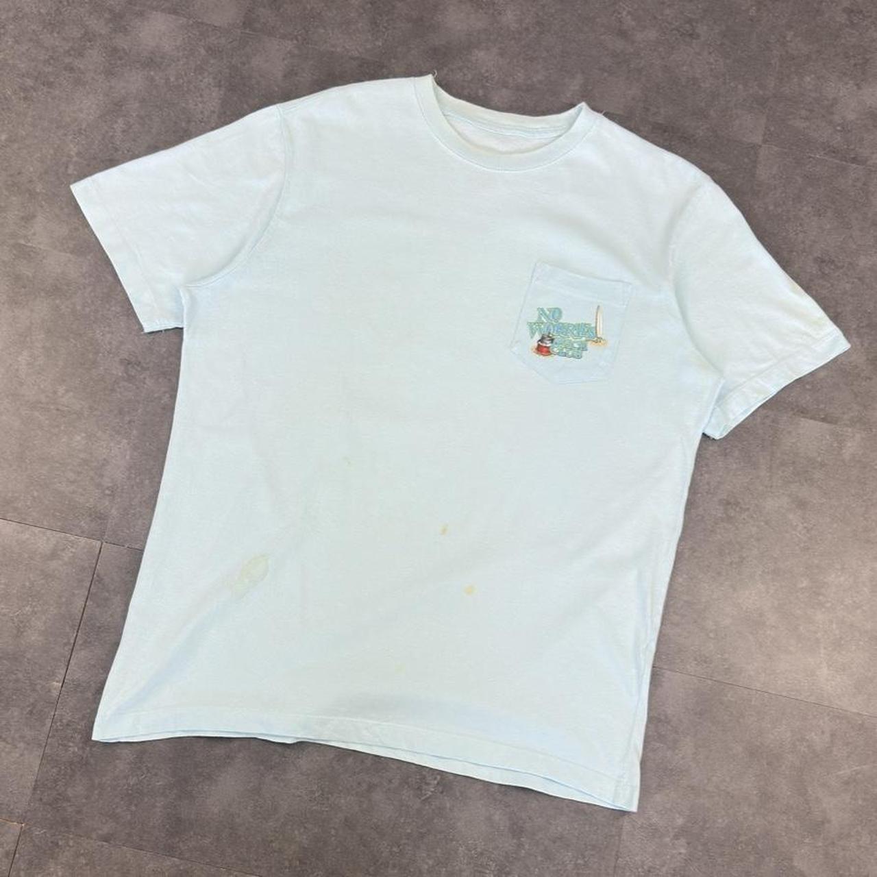 No Worries Beach Club T 2000s Y2K logo print design