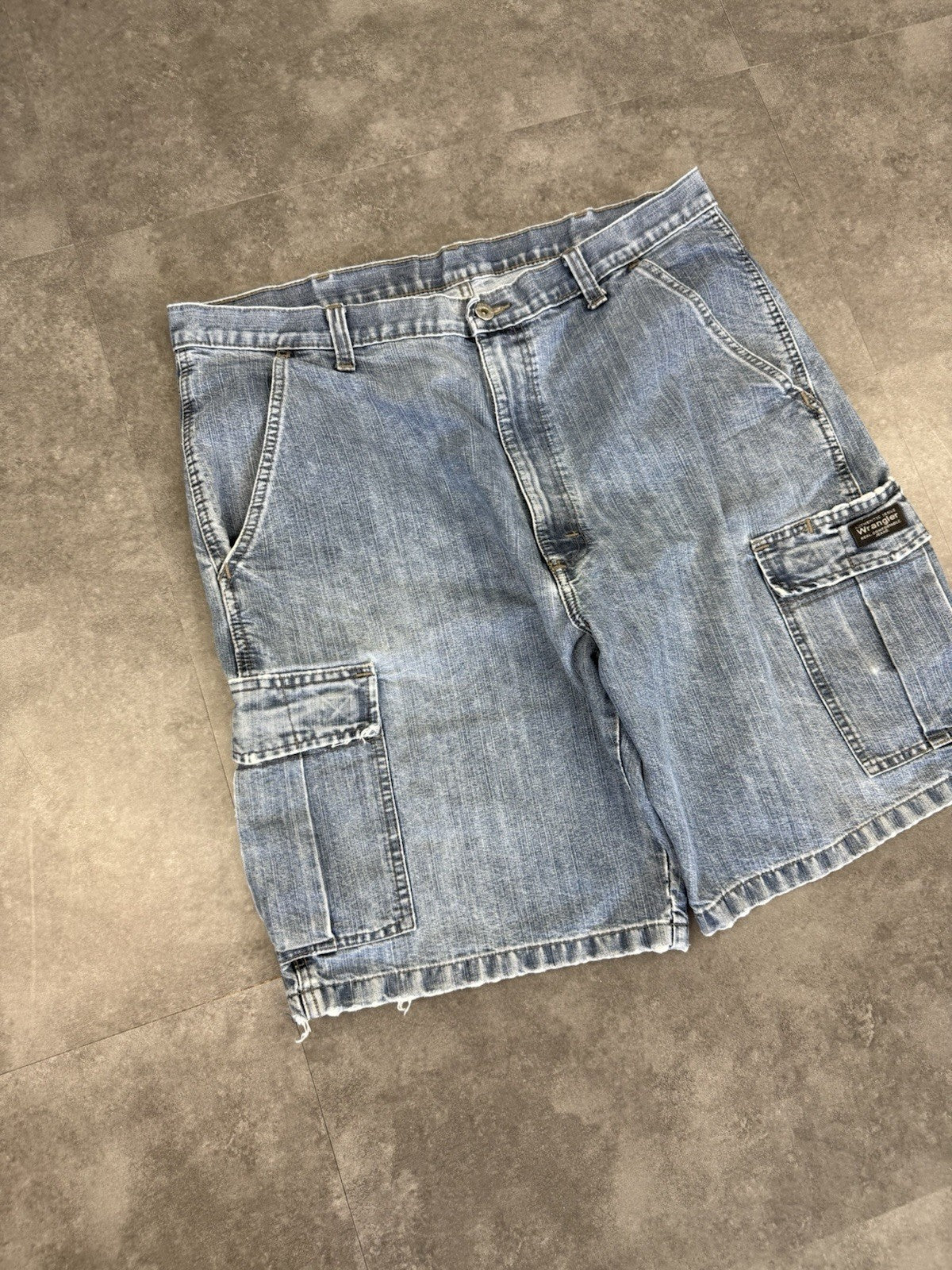 Wrangler Dungaree Vintage Baggy Carpenter 90s Y2K Denim Jorts Shorts Workwear 38