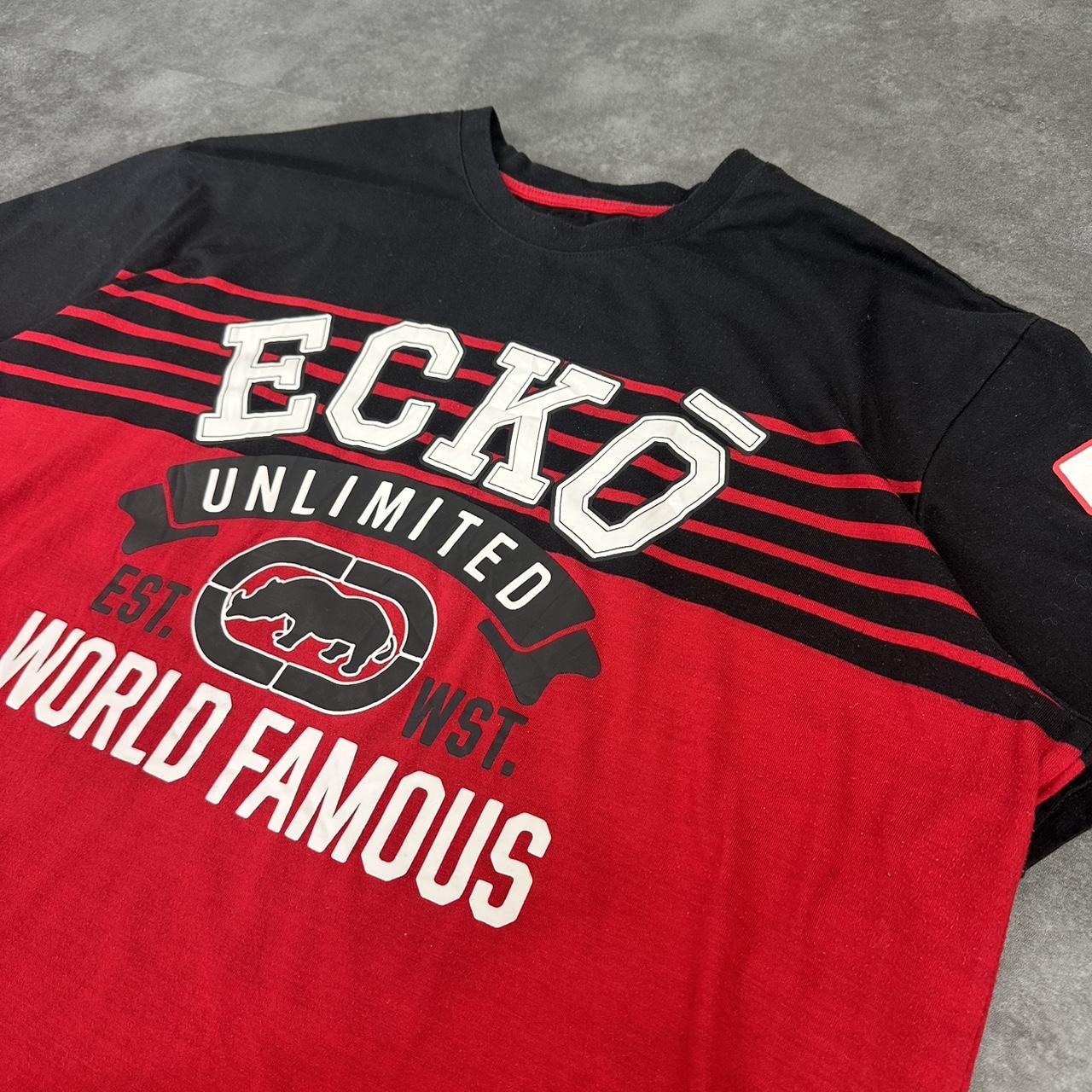 Ecko Unltd T 2000s Y2K logo print Jersey design graphic T shirt