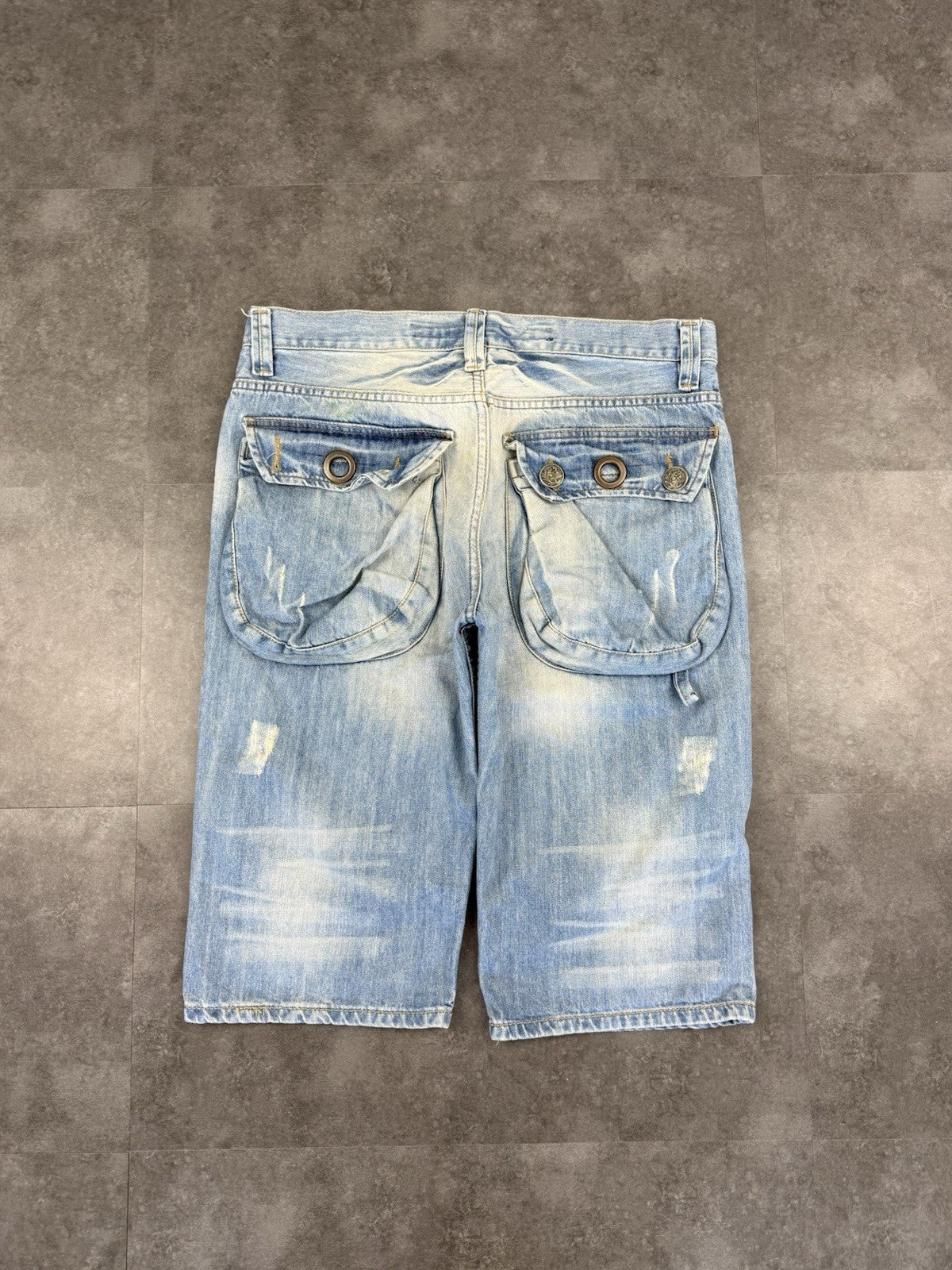 Baggy Denim Jorts Jeans Shorts Vintage Skater Grunge Hip Hop Y2K Rave 34W