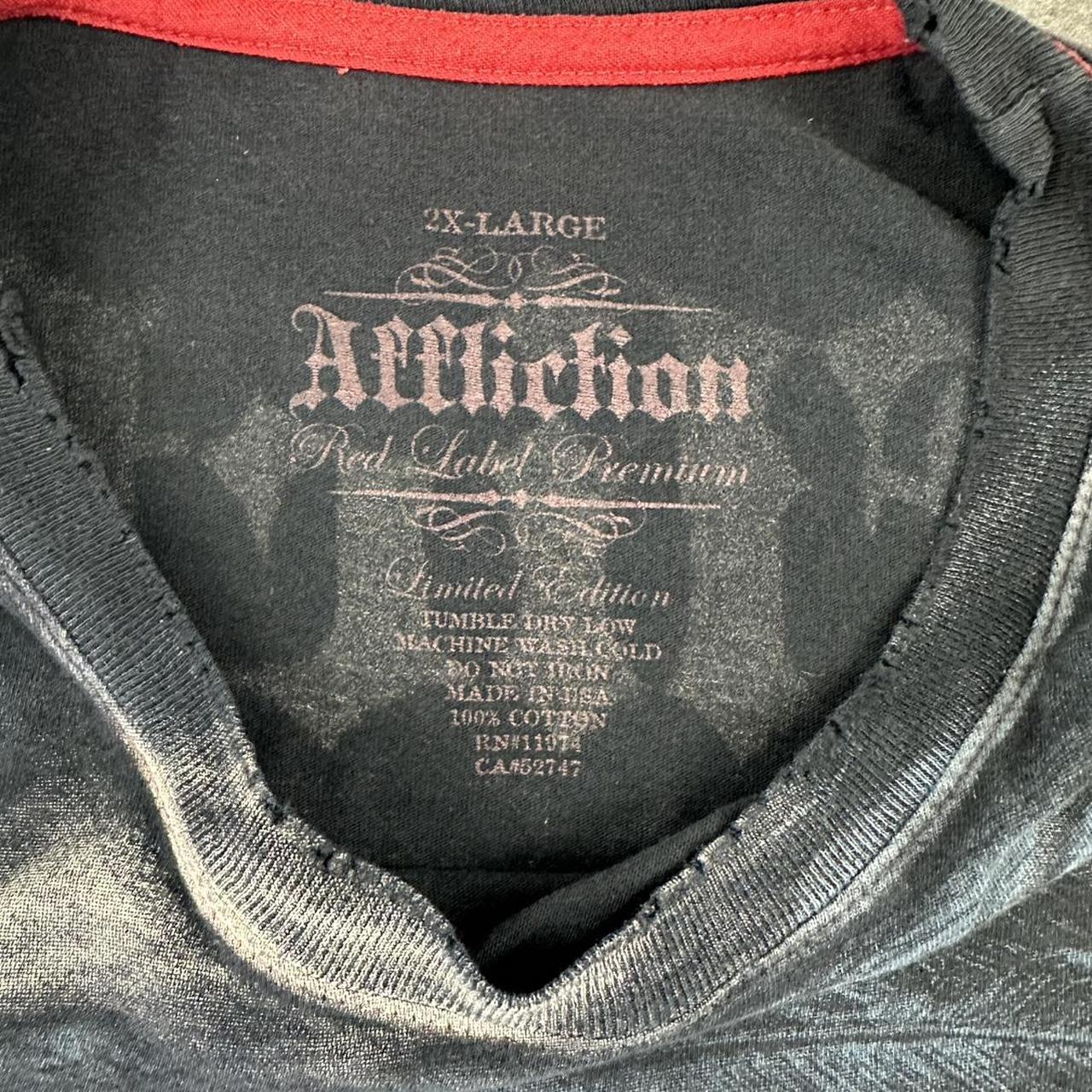 Affliction 2000s tribal Skull and Eagle print graphic logo T shirt