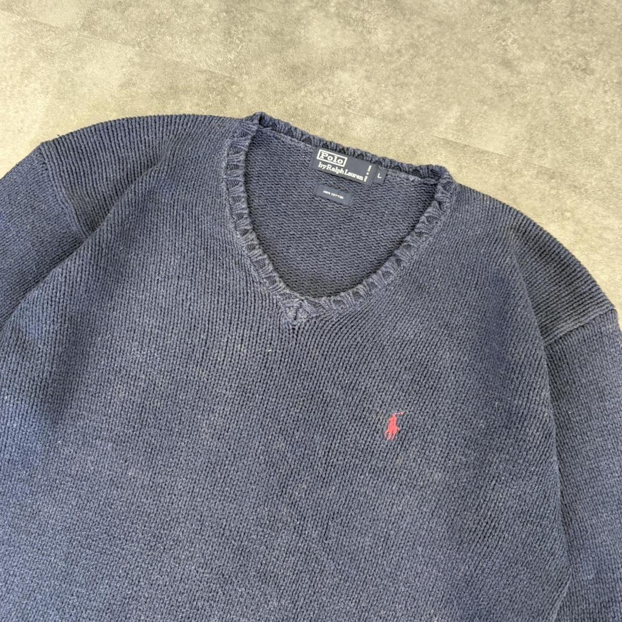 Polo Ralph Lauren 90s chunky knit v neck jumper