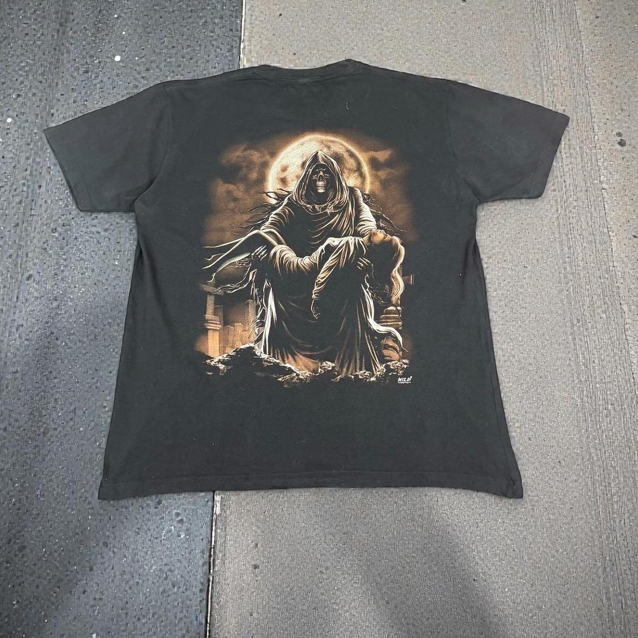Skeleton skull Vintage Y2K hip hop grunge T Shirt