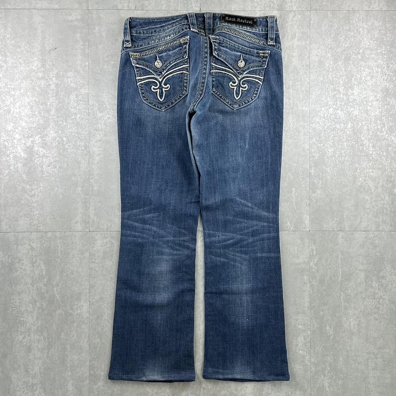 Rock revival 2000s flare fit y2k denim jeans