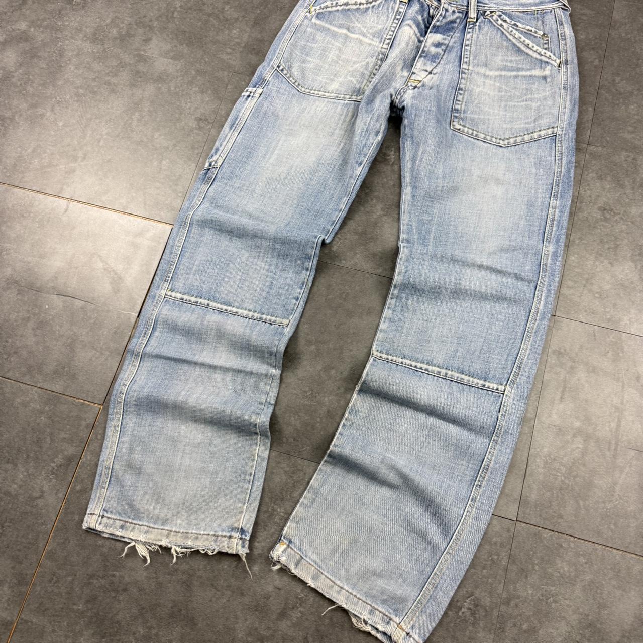 Y2K 2000s HipHop grunge Japanese distressed embroidery jeans