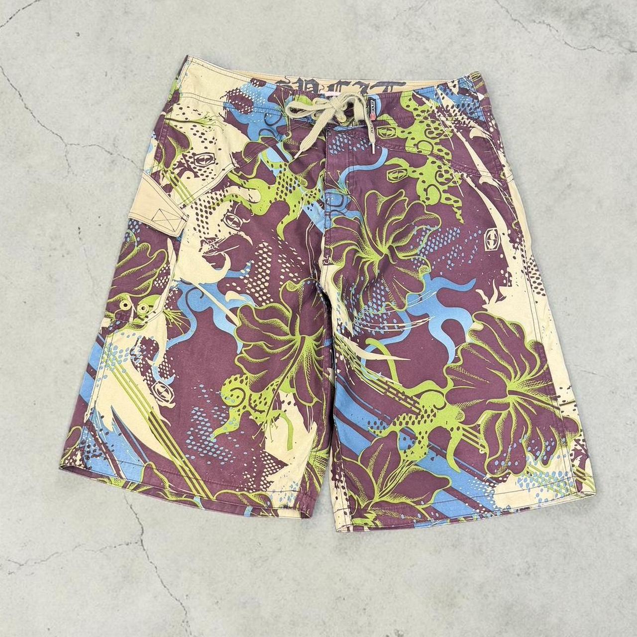 Split Vintage Y2K Surfwear beach board shorts swim shorts