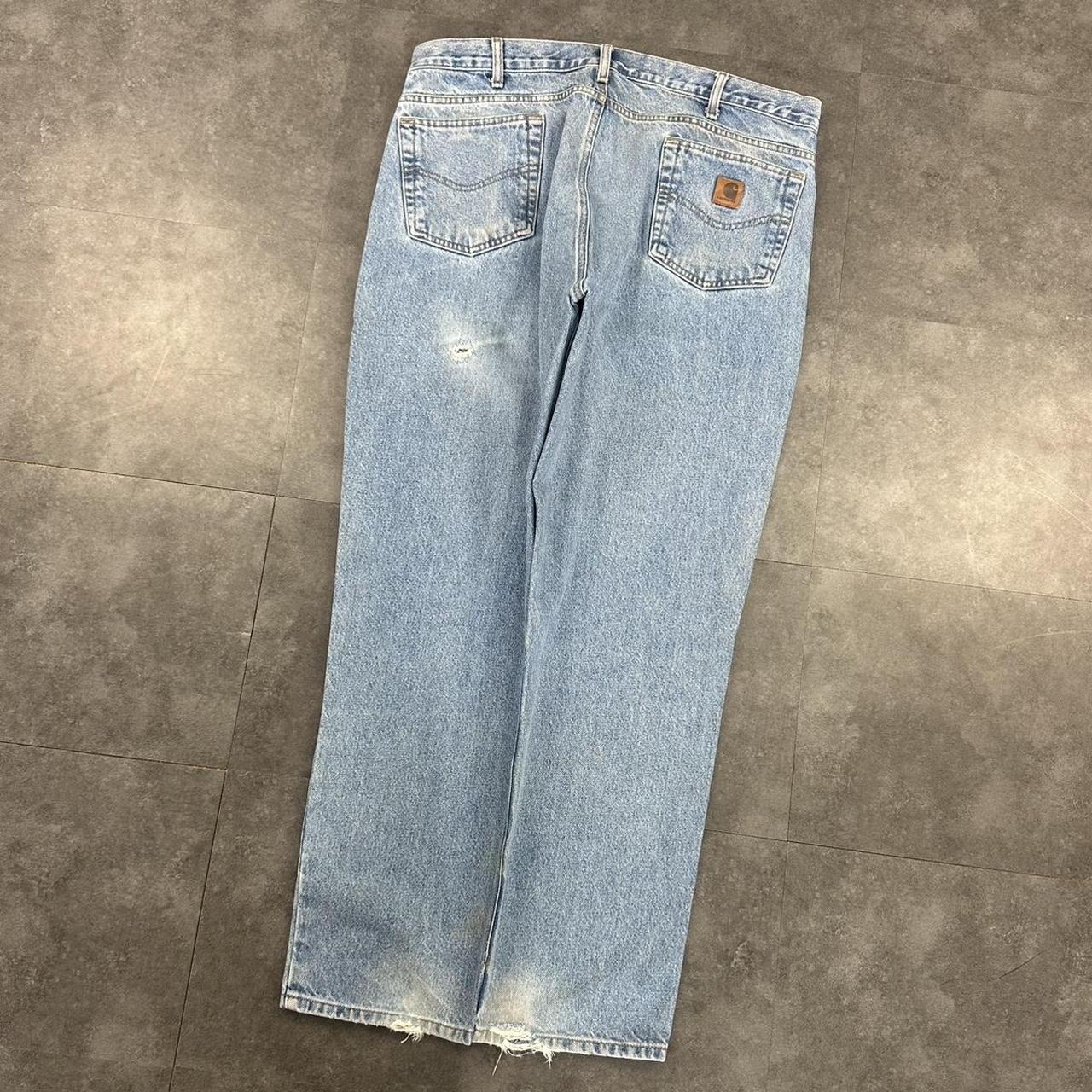 Carhartt 2000s dungaree workwear comfort fit denim cargo trousers