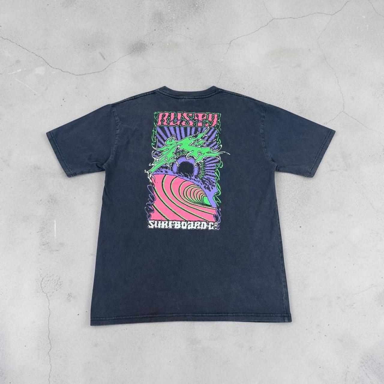 Rusty surfboard gothic Surfwear black and purple Y2K T Shirt