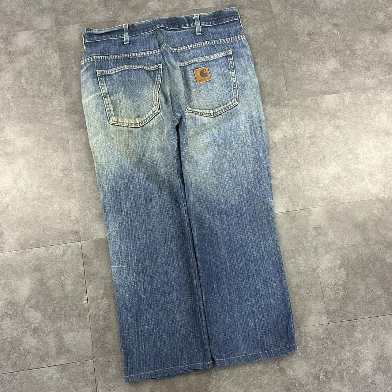 Carhartt 2000s dungaree workwear comfort fit denim cargo trousers